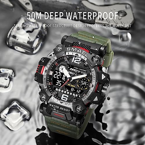 Montre de sport 8072 multifonction avec sangle kaki haute durabilité - 6