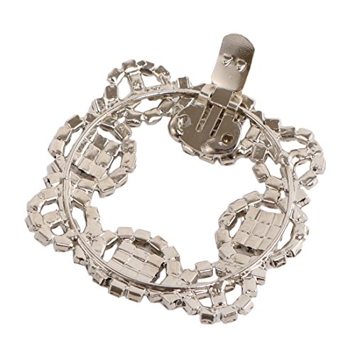 kilofly 2 Pairs Elegant Rhinestone Crystal Metal Shoe Clips Wedding