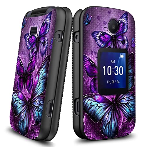 Coque pour Alcatel Go Flip 4 antichoc avec protection écran verre trempé rigide rose