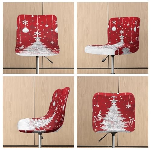 Image of Bar Stool Covers with Backs Christmas Tree Decor Height Mid Low Back Chair Protector Stain Resistant Bar Stool Chair Covers Counter Height Chair Covers Set of 2