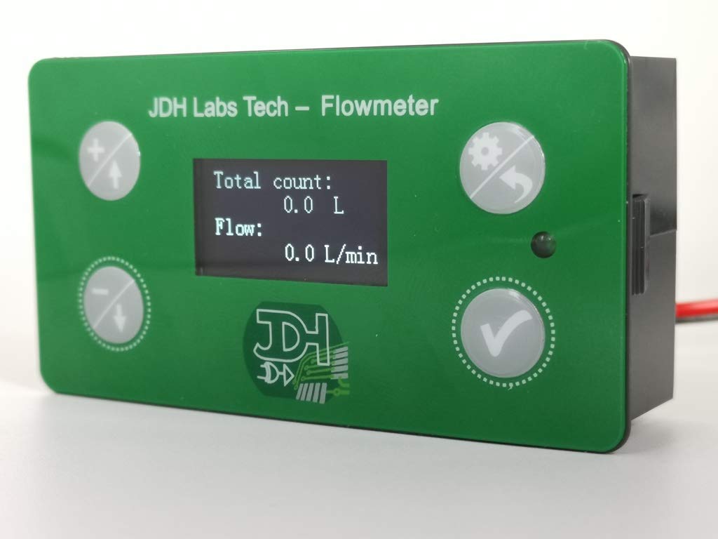 Flowmeter Liter Counter Totalizer with Programmable Alarm + Reset Input + Monitoring Port + 1" inch Flow Sensor (DN25)