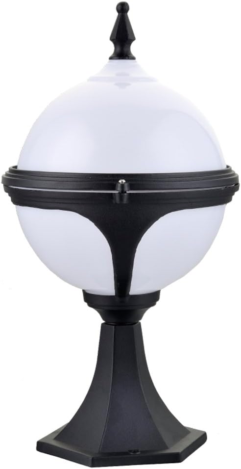 Mystic Traditional White Globe Pedestal Light with LED Bulb