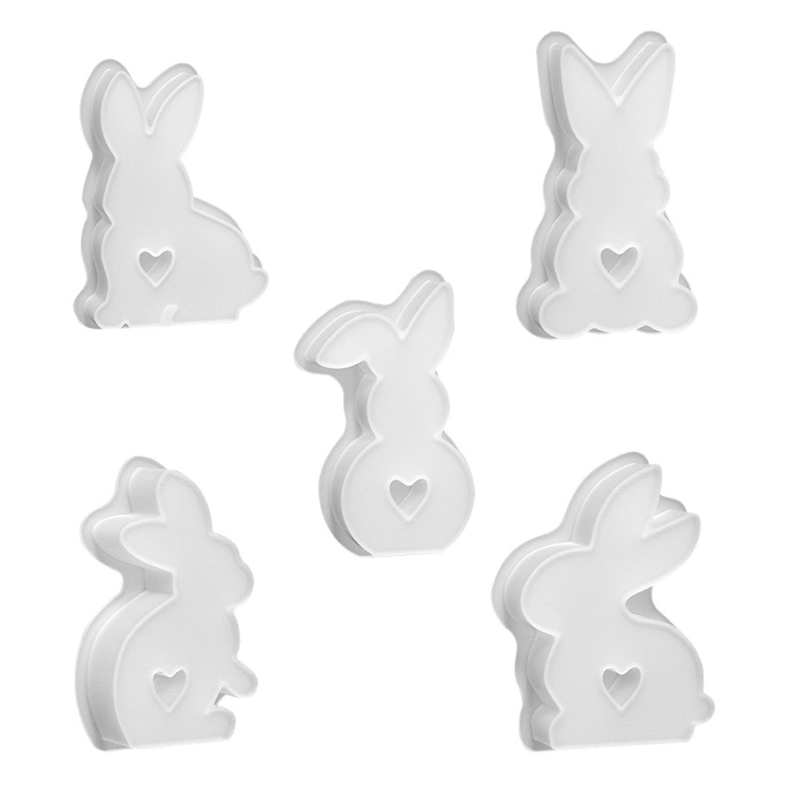 Tsophreniq 4Pcs Rabbits Silicone Molds for Soap Candy Chocolate Easy Demolding Gypsum Baking