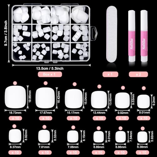 MELLIEX 120Pcs False Toenails Set Full Cover Fake Toenail Tips Fake Toe Nails With 1 Nail Files for Women Girls Nail Salon and Nail Art DIY 12 Sizes - Image 2