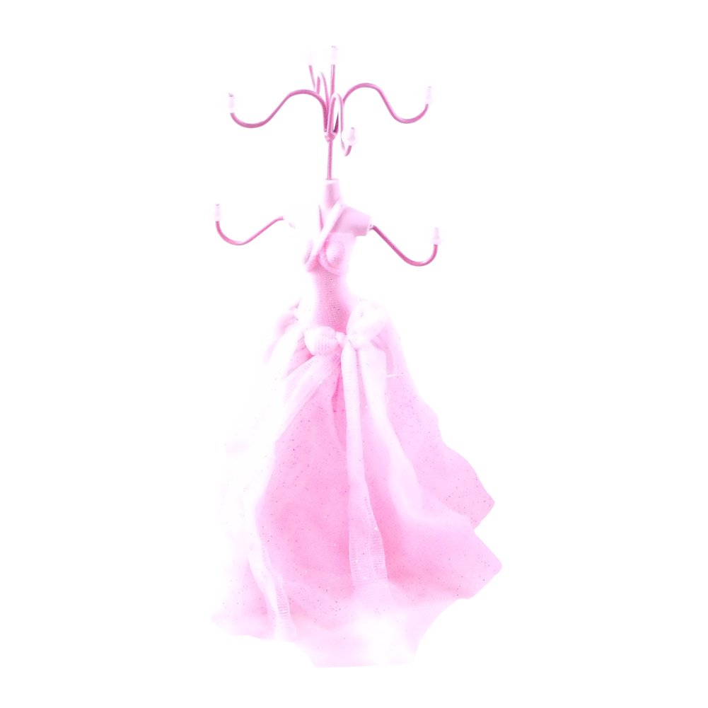 [Pink Sheer Dress] Jewelry Display Holder Figure Stand Light Pink