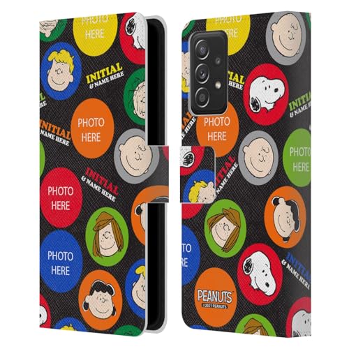 Étui portefeuille Galaxy A52 Peanuts personnalisable en cuir avec support cartes
