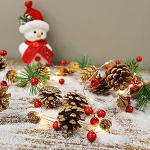 Christmasgarlandwithlights66ftpineconeschristmasstringlightswithredberriesbellsneedles20ledbatteryoperatedprelitgarlandforchristmasdecorationsindooroutdoorwarmwhite Urban Country Home Decor Christmas garland with lights 66ft pinecones christmas string lights with red berries bells needles 20 led battery operated prelit garland for christmas decorations indooroutdoor warm white urban country home decor
