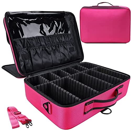 LACOPINE Solid 28 Cms Cosmetic Pouch (Meduim_Makeup Organizer Bag_PINK)