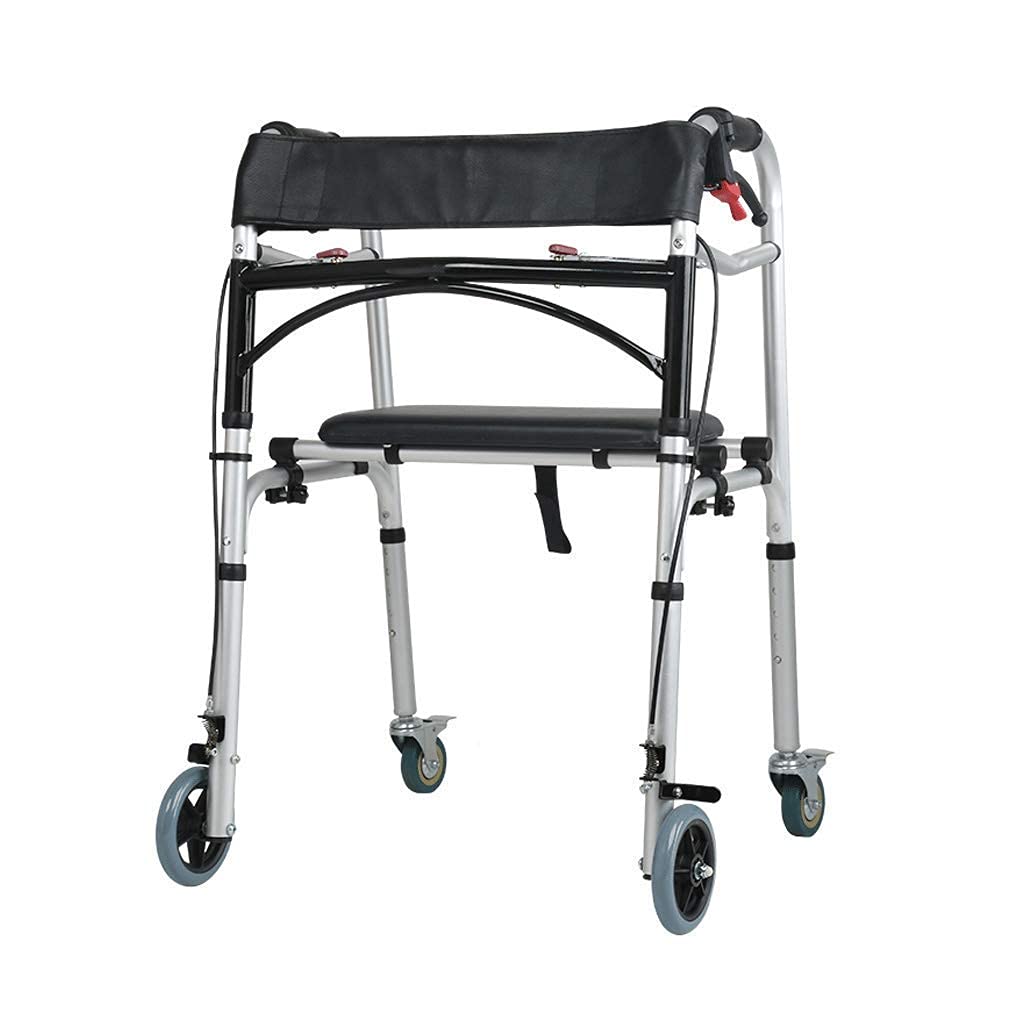 VGVSBG Folding Rollator Walker,Elderly Rollator 4 Wheels Rollator, Folding Mobil Walking Aid, Elderly Lightweight Rollator