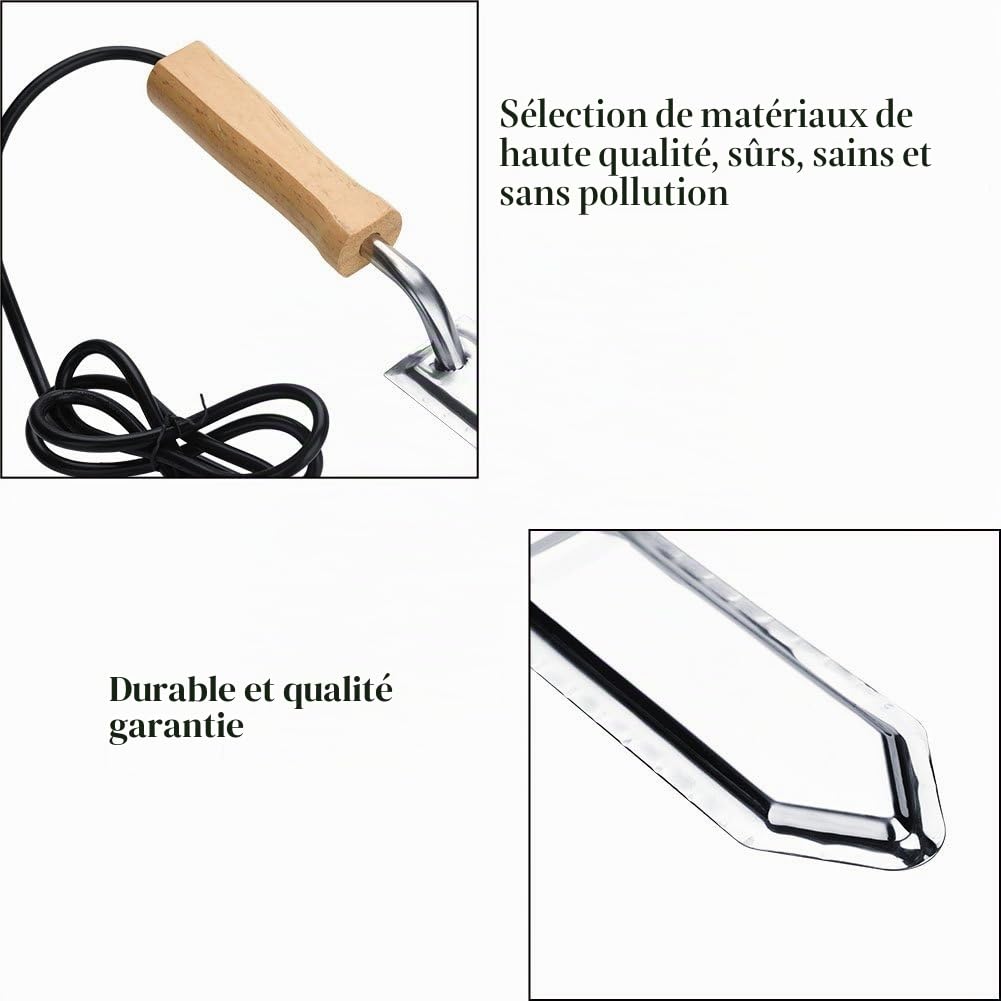 Atyhao Couteau électrique à Désoperculer Le Miel, Grattoir à Miel Extracteur d'abeille Outils D'apiculture Fournitures D'extracteur d'abeille(Prise UE)