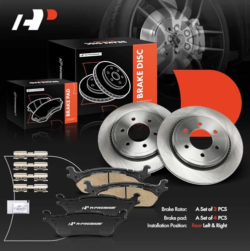 A-Premium 13.22 inch (336mm) Rear Vented Disc Brake Rotors + Ceramic Pads Kit Compatible with Select Ford Models - F-150 F150 2015 2016 2017, 6-PC Set by A-premium - Image 8