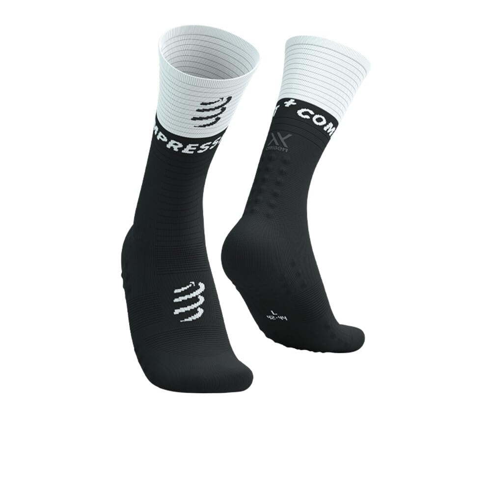 Compressport Blanc Et Noir Mid Compression Socks V2.0 White And Black