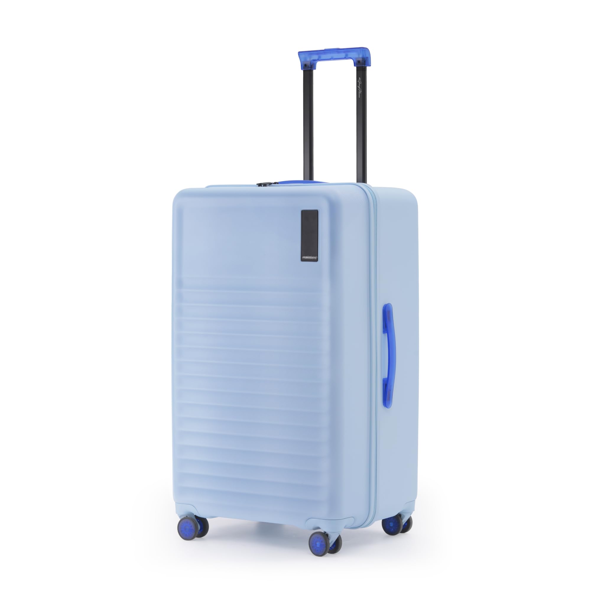 MOKOBARAThe Aisle Trunk Luggage |8 Wheels, 77 Cms Polycarbonate Shell,YKK Zippers,TSA-Approved Lock & Super Silent Ninja Wheels Travel Suitcase (Check-in Large,Shy Blue)