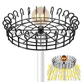 TTQ Christmas Tree Flag Pole Mega Topper Light Hook,Metal Flag Pole Christmas Tree Light kit with 24 Hooks for Hanging Outdoor String Lights on Telescoping Flagpole, Xmas Yard Patio Decoration