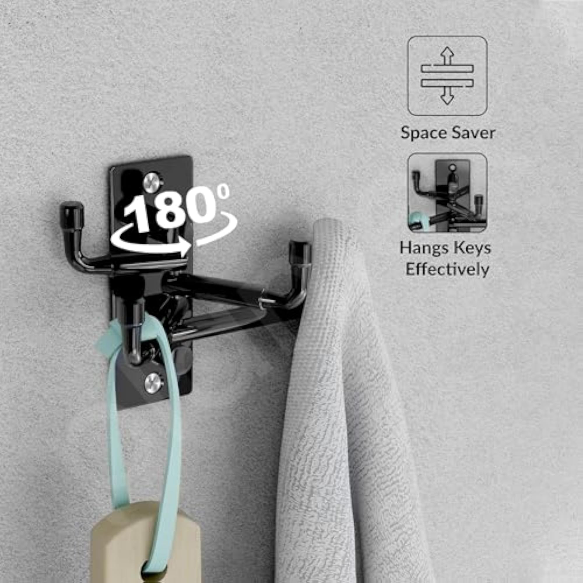 Stainless Steel Flexible Wall Hooks, Pack of 2