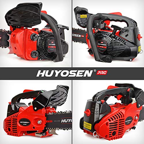 HUYOSEN PRO Professional Gas Chainsaws 25cc 2-Stroke Gas Powered Chain Saw 12-Inch Chainsaw Chain with Tool Kit for Cutting Forest Wood Garden Trimming Tools