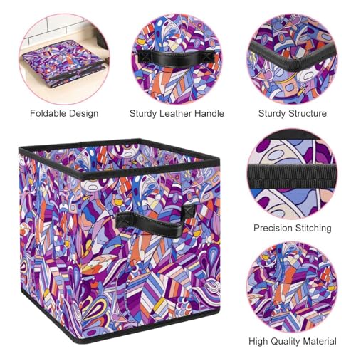 Boîte de rangement pliable violette pour la chambre à coucher - 5
