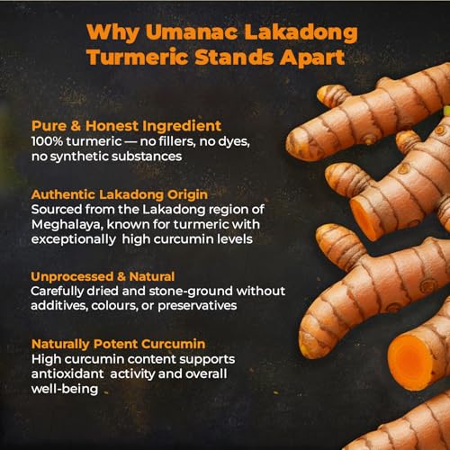 Image of Umanac Lakadong Turmeric Powder 250g | High Curcumin Haldi from Meghalaya | Pure & Unprocessed Turmeric | Natural Immunity Support | Rich Aroma & Vibrant Color