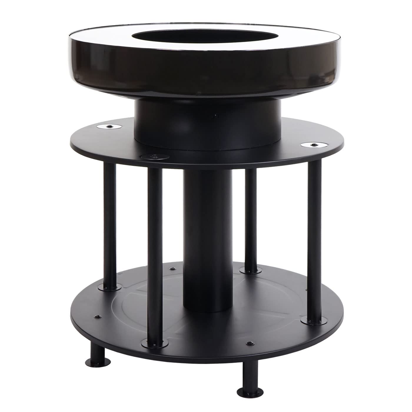 Barbecue BBQ braciere griglia HWC-K95 acciaio inox smalto 67x56x56cm nero