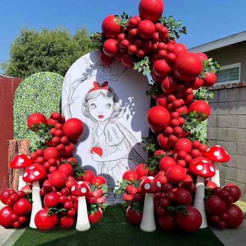 Image of Captank Red Balloons Double Stuffed Different Sizes Balloon Arch Kit | Dark Red Balloon Garland For Christmas Birthday Anniversary Wedding Valentines Bridal Shower Party Decoration