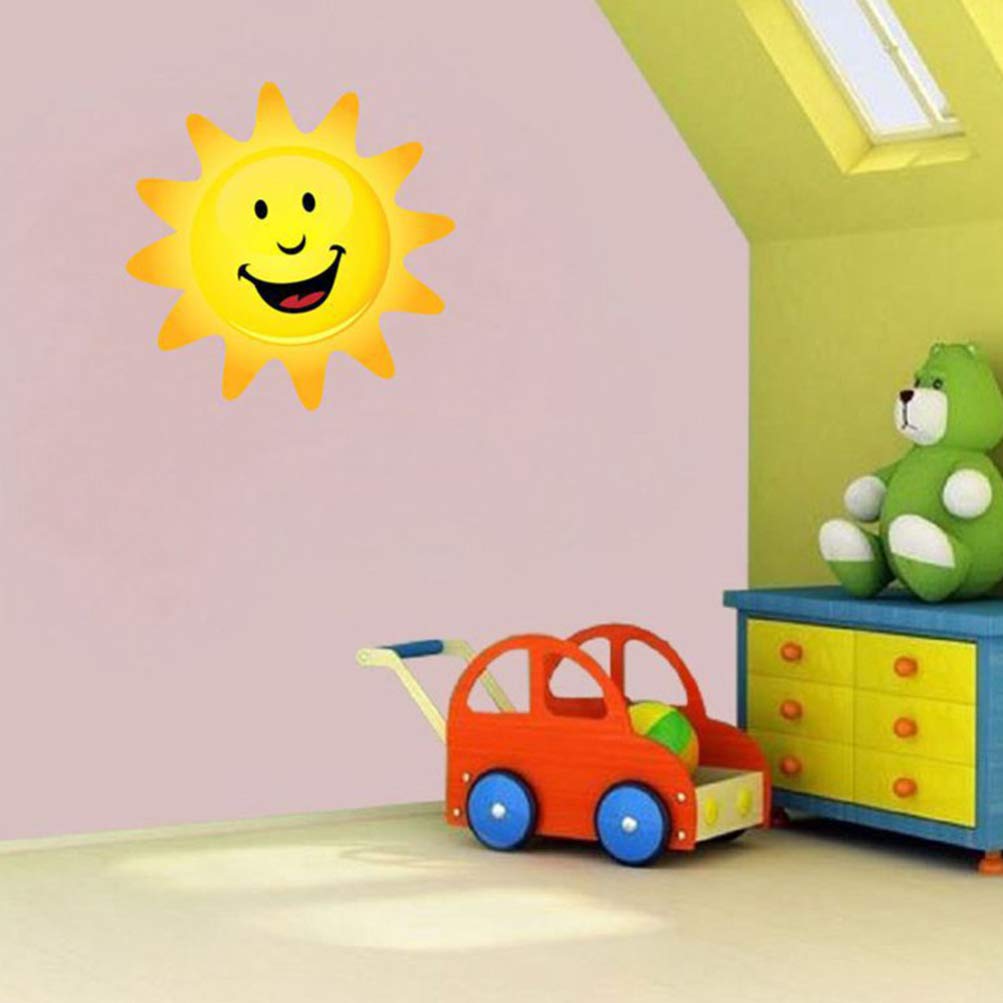 BESPORTBLE Cartoon Sun Wall Decals Sticker Decor Art Peel and Stick Decoration for Kids Rooms Baby Toddlers Teen Nursery Bedroom Living Room 1pc Removable Decal Boy Girl Kindergarten Fun Door Mural - Image 3
