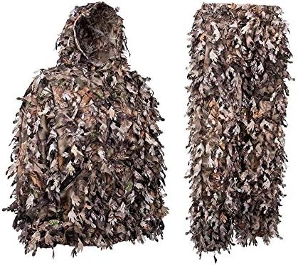 North Mountain GearWoodland Camo Ghillie Suit 3D Leaf with Zippers and Pockets