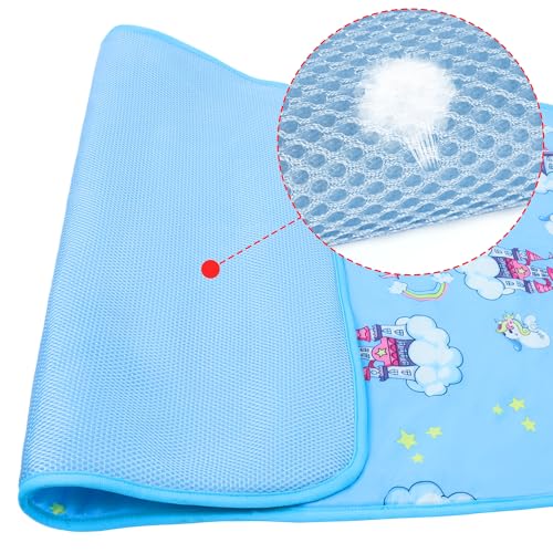 NACOCO Summer Pet Cooling Mat - Cat Dog Cushion Pad Sleeping Cool Castle Comfortable Soft for Pets Kids and Adults (Blue Castle, M) — view 3