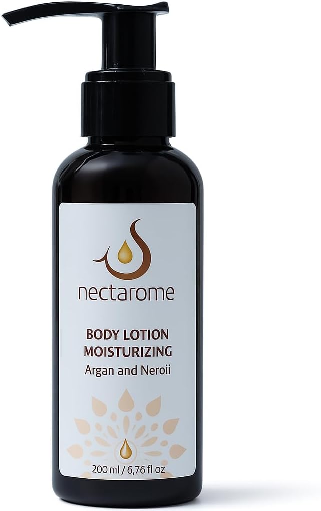Auramoon Nectarome Essential Even Tone Body Lotion – Argan, Rose & Neroli – Deep Moisturizing, Brightening, Sensitive Skin Care, Long-Lasting Hydration & Radiance