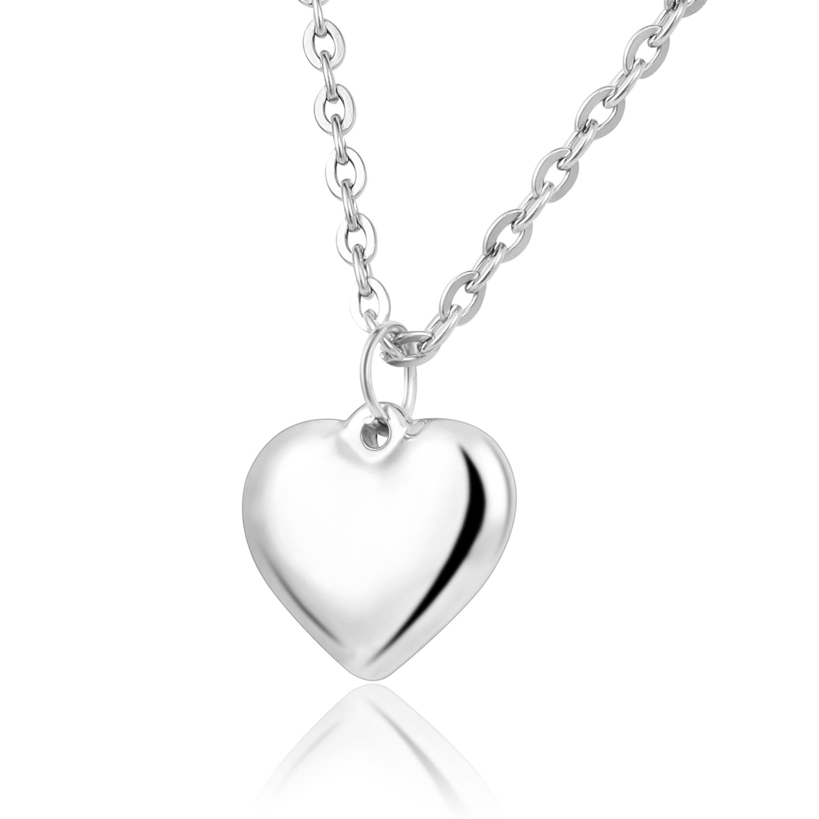 MILAKOO Womens Link Ketten Halskette Silber Charms Puffy Hea