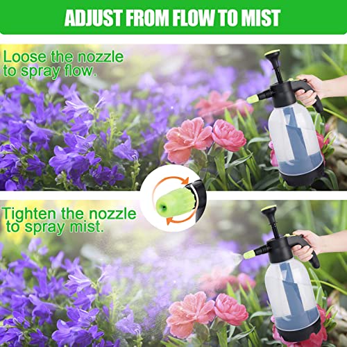 Garden Pump Sprayer 0.5 Gallon Lawn Pressure Water Sprayer 70Oz Hand-Held Garden Pump Sprayer With Adjustable Nozzle, For Plants, Home Cleaning And Car Washing(2L Transparent) #TOP1