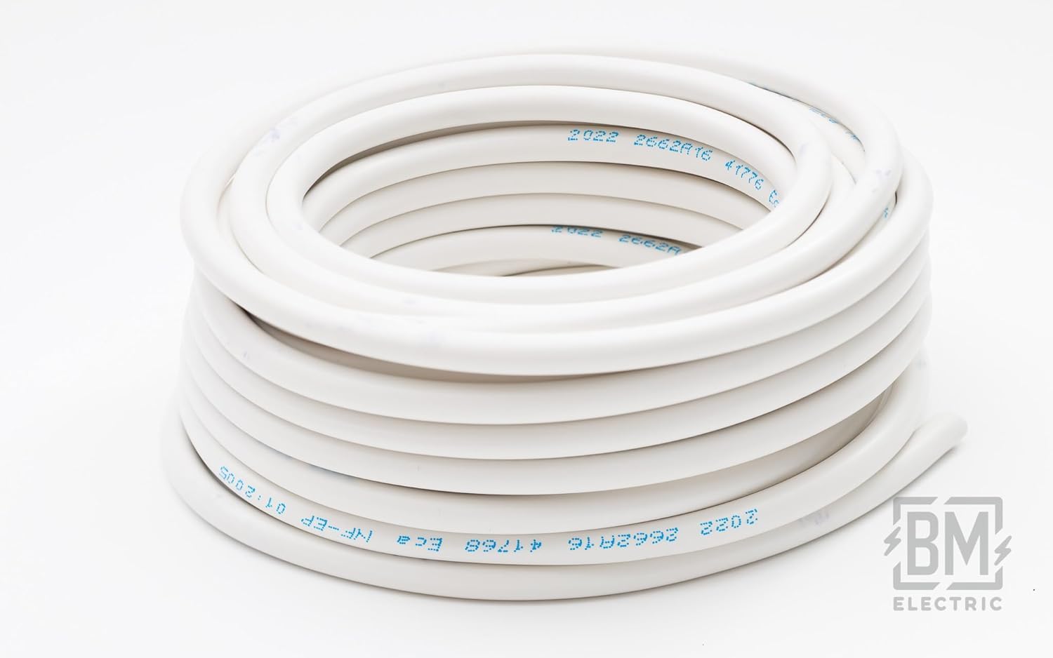 Elpar Câble d'alimentation NYM-J haute performance 3 x 1,5 mm², blanc, robuste, flexible, certifié de sécurité, économe en énergie, longue durée de vie (15 m) pour appareils ménagers et installations