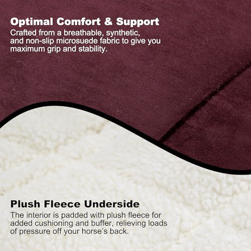 GeerDuo Saddle Pad Western, Classic Contour Saddle Pad, Ortho Pad Horse Saddle Pad, Saddle Blanket (Red)