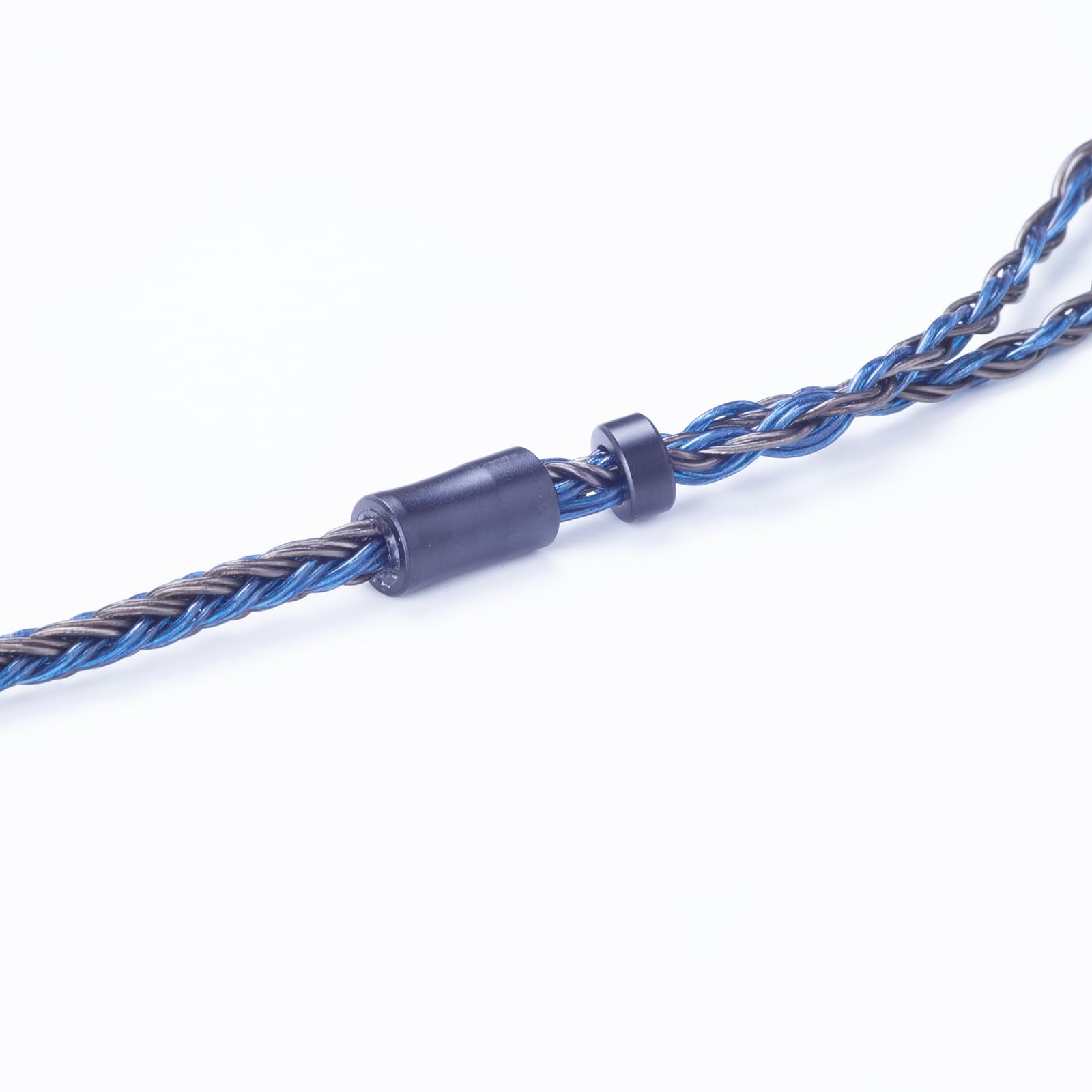 IEM-Kabel, 16-adrig, 3,5-mm-Stecker, versilbertes Kupfer, Kopfhörer-Upgrade-Kabel für CCA C16, C10, KZ, ZST, ZS7, AS06, ES4 Kopfhörer (graublau, 2-polig, 3,5 mm)