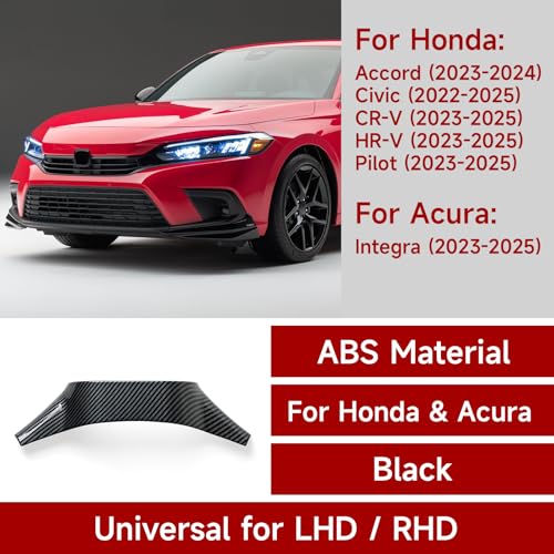 Image of for Honda Civic 2022 2023 2024 2025 2026 11th Gen Accessories ABS Carbon Fiber Decals Interior Stickers
