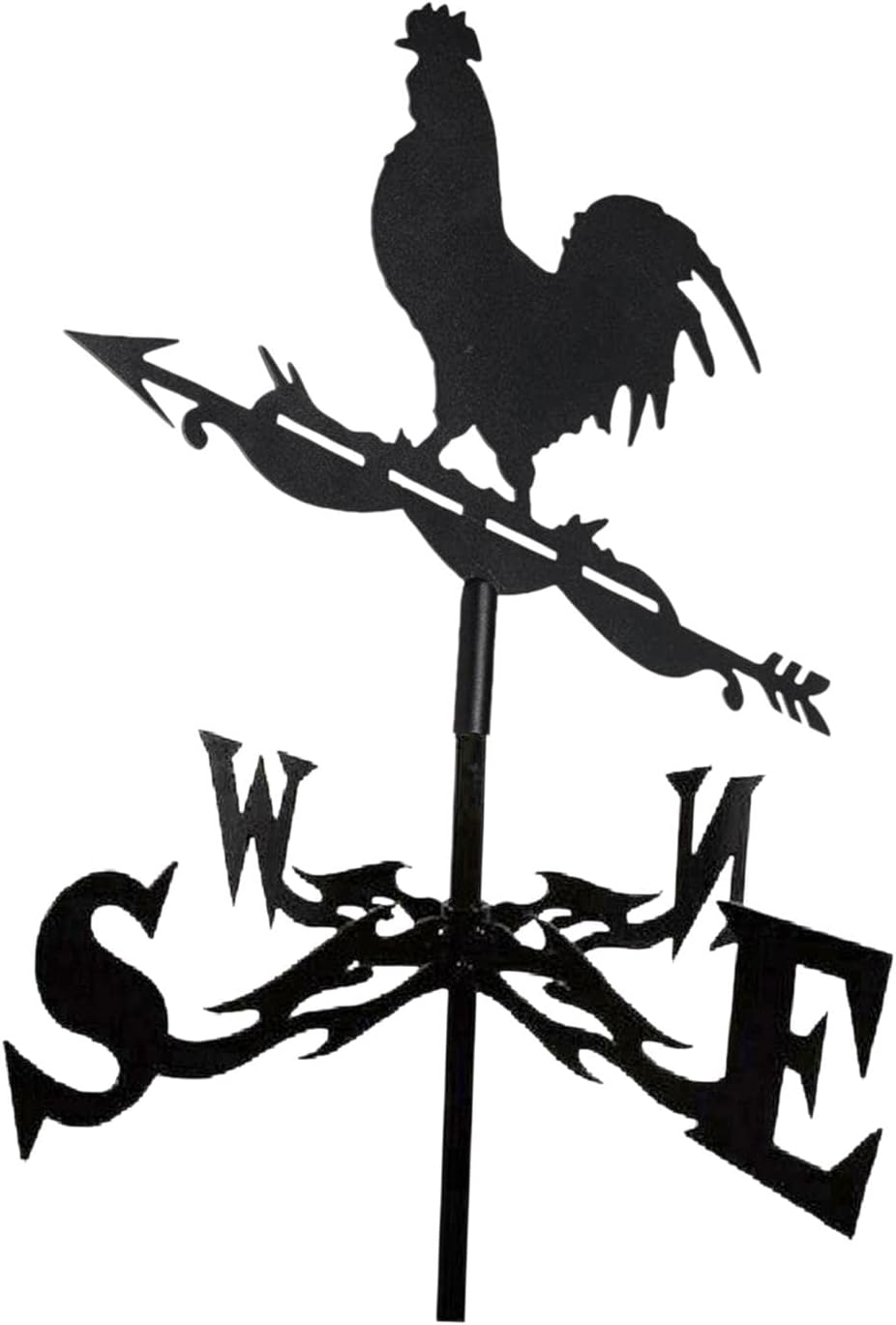 Metal Weathervane Roof Mount Classic Black Weather Vane Ornament for Garage Cupola Barn,