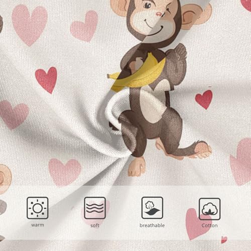 Wusikd Monkey Heart Girls' Underwear Cotton Cute Animal Girls Briefs Soft Toddler Underwear 2T3