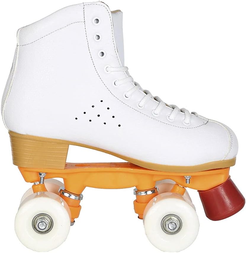 Quad Roller Skate Adult Double Row Skates wear-Resistant PU Wheel Skating Shoes Indoor Outdoor Fitness white-40