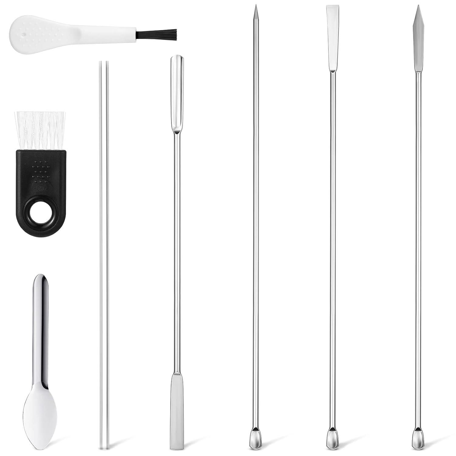 8 Pieces Capsule Filling Kit Stainless Steel Micro Lab Spoon Spatula Tamper Tool Capsule Filler Machine for Fast and Easy Gel Capsule Filling at Milligram Scale Sizes: Industrial & Scientific