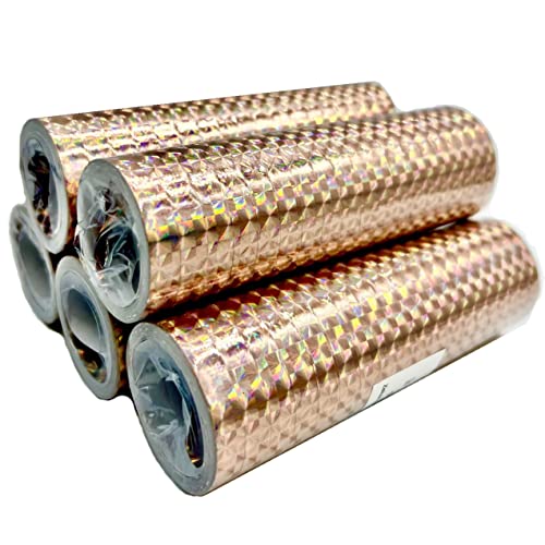 Carpeta Lot de 3 rouleaux de serpentins métalliques en or rose - Pour décoration et décoration de table - 3 rouleaux de 18 serpents, chacun de 4 m de long - Décoration de table en or rose