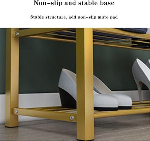 Miniatura 6 de NEPHEW Perchero independiente con 2 estantes de almacenamiento de zapatos y 2 ganchos, organizador de armario independiente, estante de ropa para