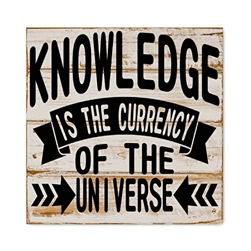 Panneau de bois Evans1nism 40x40 cm avec citation vintage pour decoration murale de maison
