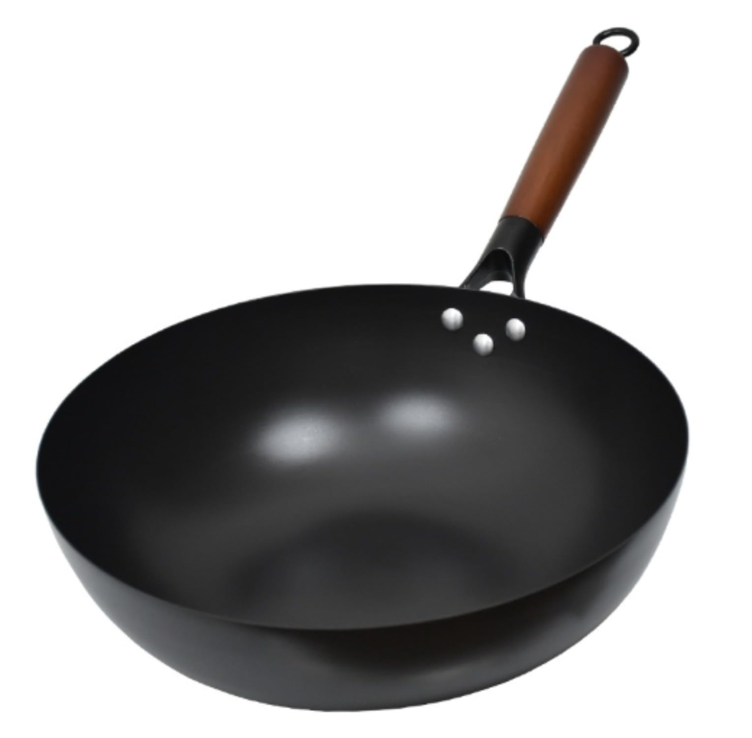 FAOPUNT 手作り鉄中華鍋 36cm 軽量 焦げ付き防止 省エネ 錆びない ガスコンロ対応 木製ハンドル 家庭用調理用具