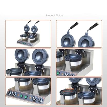 Elektrisches Burger-Waffeleisen, Temperaturregelung 50–300 °c, Doppelseitige Heizung, 5-Minuten-Timer, Bubble-Ei-Waffeleisen, Antihaftbeschichtetes Elektrisches Burger-Waffeleisen,Doublehead – Bild 8