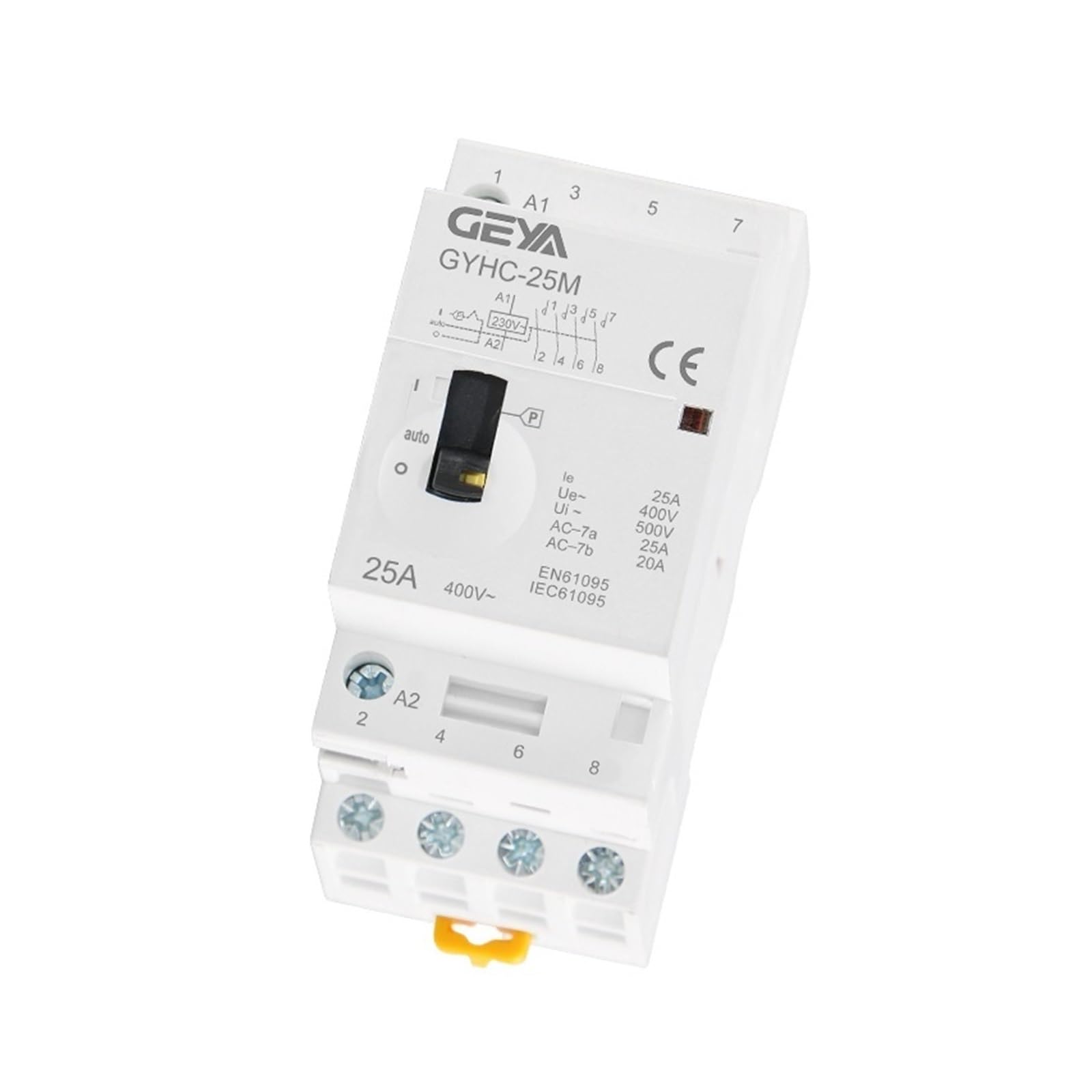 Contactor manual GYHC 4P 25A 4NO 2NO2NC 220V/230V contactor modular de CA for el hogar 50/60HZ (Color : 4P 25A 4NO 220V)