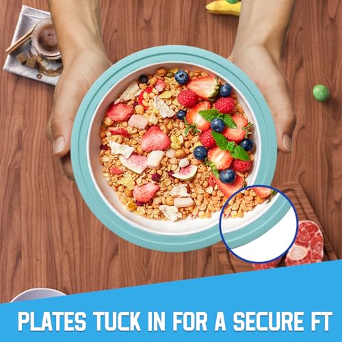 XPAPOV 20 Piece Reusable Plastic Paper Plate Holders 10 inch heavy duty with Snap-in Grooves, Dishwasher Safe (5 Assorted Colors)