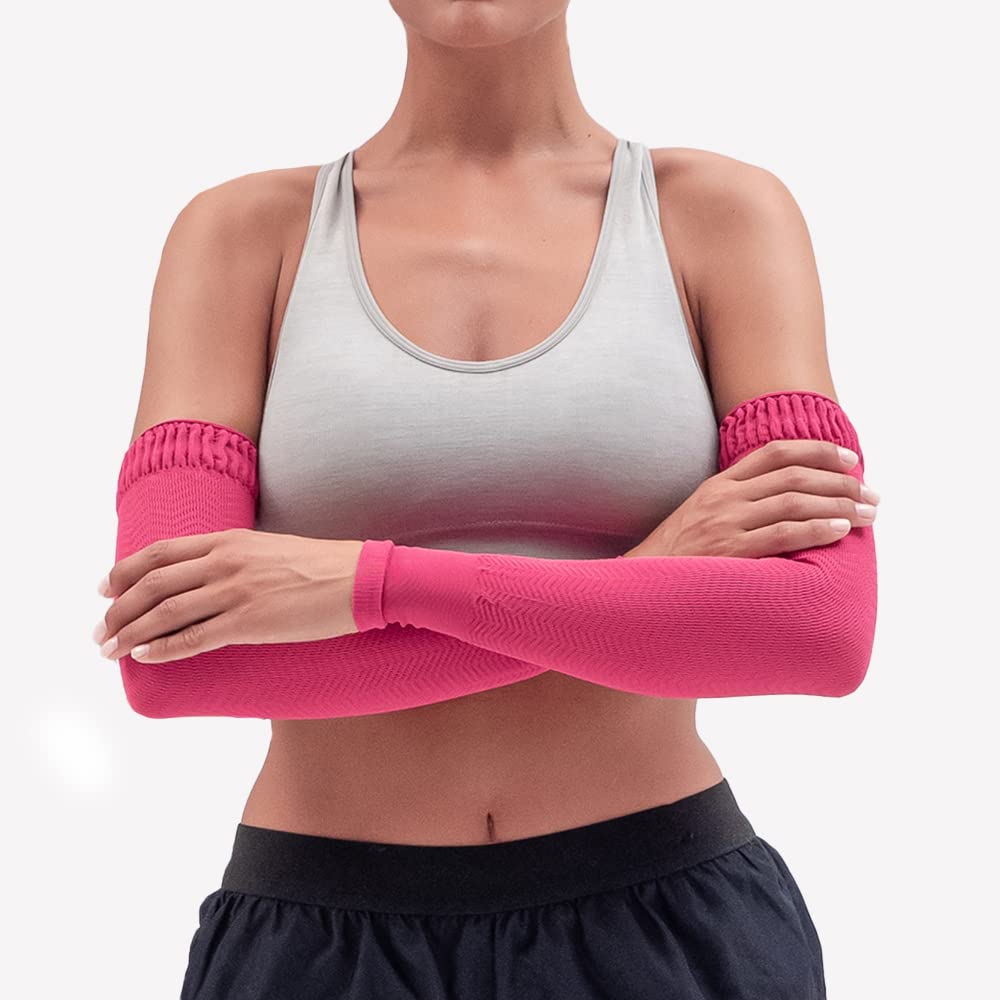 SOLIDEA Mangas De Compresión Brazo Micromassage Armbands 15/21 mmHg | Manguitos Running, Manga de Compresión, Mangas para Brazos