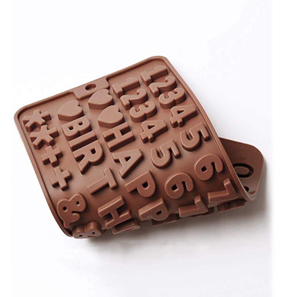 Stampo Per Caramelle E Cubetti Di Ghiaccio, Stampo Per Fondente, Antiaderente, Riutilizzabile, In Silicone, Per Lettere E Numeri, Utilizzabile Per Dolci Dolci, Gelati, Torte, Gelatina, Mousse
