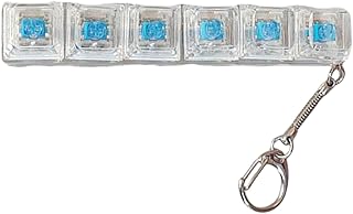 キーボード型フィジェット玩具 - 光るキーチェーン付きメカニカルキーボード,ポータブルフィンガークリッカーホルダー - 旅行 オフィス 車 デスク 仕事 学校 鞄 財布 ハンドバッグ バックパック 大人 子供 用