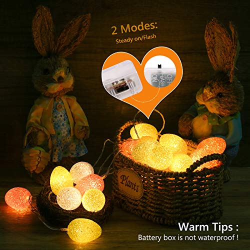 Lyhope Easter Pastel Lights, 5.94Ft 10 Led Egg Decoration Lights, Battery Powered Egg String Lights For Easter, Party, Fireplace, Mantels, Entrance, Tree, Home Decorations, Clear Wire #TOP2