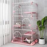 PTGVCTA 4-Tier 52 Inches Collapsible Metal Kitten Cat Cage Enclosure Pet Playpen with Ramp Ladders a